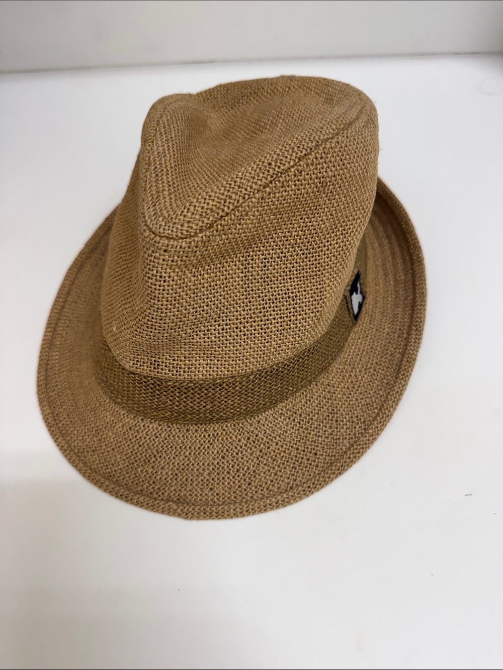 100% Linen Fedora Hat in Light Brown